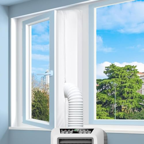Klimaanlage Fensterabdichtung, Fensterabdichtung für Mobile Klimageräte, Wäschetrockner, Ablufttrockne,400CM(157) Hot Air Stop für Fenster,Double Zip für Dachfenster, Flügelfenster [Energieklasse A++