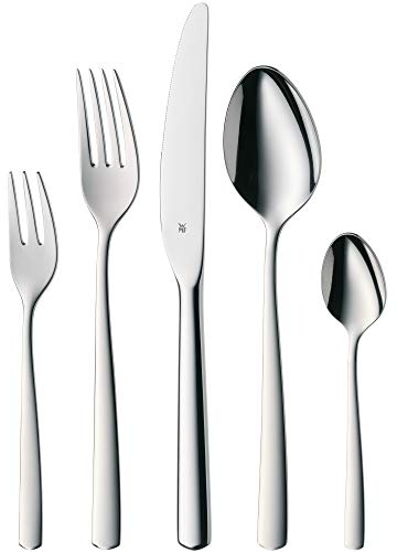 WMF Boston Besteck Set 12 Personen, Essbesteck 60 teilig, Monobloc-Messer, Cromargan Edelstahl poliert, glänzend, spülmaschinenfest