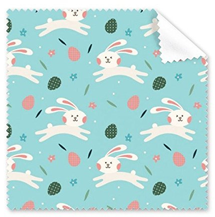 Ostern Religion Christentum Festival Cute Colorful Bunny Farbigen Ei Blume Kultur Repeat Illustration Muster Brille Reinigungstuch Reinigungstuch Handy-Display von 5 x