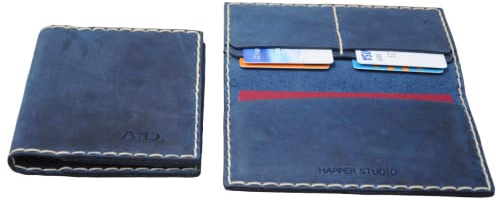 2 x Personalisierte Blauen Reisepasshüllen, Kartenhülle Geldbörse Portemonnaie, langlebige Aufbewahrung von ID, Kreditkarten und Banknoten mit Prägung Gravur, Passport Hülle, Kartenhalter