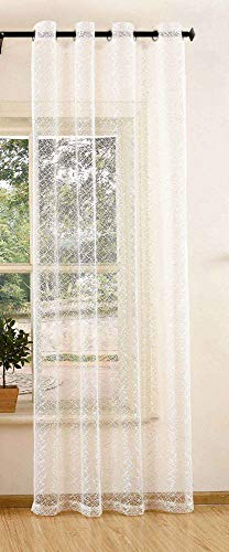 Gardinenbox Tenda a rete con occhielli, tinta unita, trasparente, 1 pezzo, 245 x 140 cm, 203522, poliestere, 245 x 140 cm