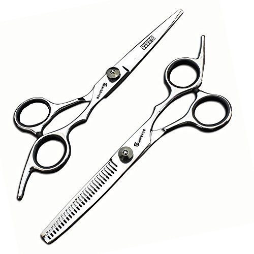 Forbici dei capelli degli strumenti di taglio dei capelli della famiglia tagliatori a 6 pollici inossidabili dei bambini tagliatori di capelli stabiliti 2pcs (nero)