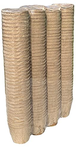 Selections Fibre Compostable Biodegradeable Round 5cm Plant Pots (Pack of 144) for Seedlings and Cuttings