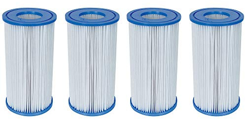Bestway 58012E Tipo III/A Bomba de filtro de piscina al aire libre Reemplazo de cartucho de 4.2 x 8 pulgadas, uso en bombas de filtro de 500/800/1500 galones, paquete de 4