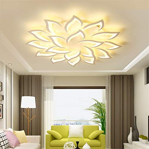 JIAODIE JIOAIDE LED-Deckenleuchte Moderne Deckenlampe Kreative Blumenform Design Metall Acryl Blütenblätter Esszimmerlamp Schlafzimmer Wohnzimmer Deckenlicht(18heads/Ø120CM)
