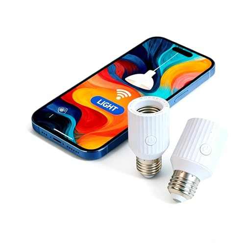 LoraTap Douilles WiFi Intelligentes Lot de 2, Adaptateurs E27, Contrôle via Smart Life App, Compatibles Commandes Vocales Alexa, Plug-in pour plafonniers, placards & lampes à chaînette, 60W max