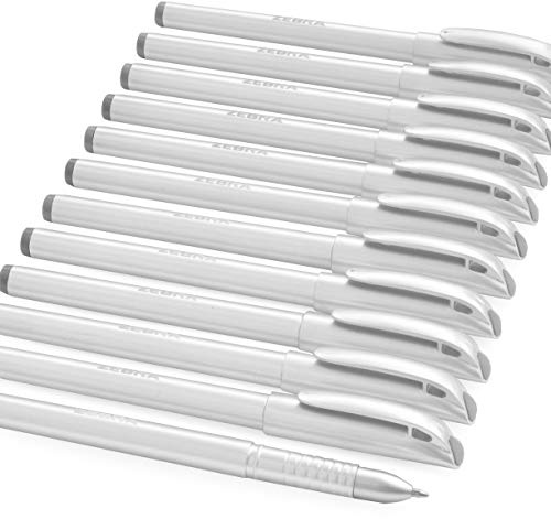 Zebra ZGE Gelschreiber – Metallischer Schaft – 0,7 mm – Metallic-Silber – 12 Stück