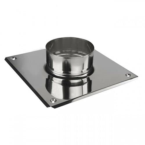 Stainless Steel Flue Liner Top Plate with Collar/Flange Chimney Pipe Connector (130mm)