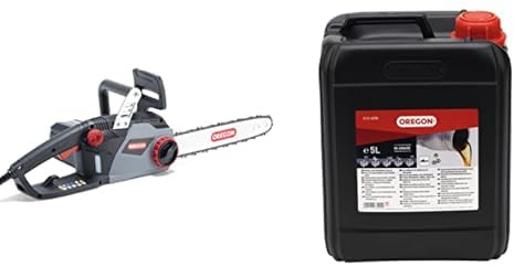 Oregon Tronçonneuse Électrique CS1400 2400W, Puissante Tronçonneuse Électrique avec Guide-Chaîne de 40 cm, Chaîne de Tronçonneuse ControlCut & Huile pour Chaîne et Guide-Chaîne de Tronçonneuse, 5L