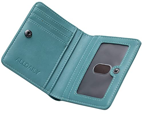 Alldaily Small RFID Wallet for Women Slim Compact Bifold Pocket Ladies Travel Mini Purse (Purist Blue)