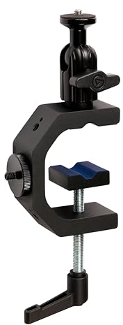 Elgato Heavy Clamp – Montura Profesional con Cabezal de rótula y 4 Orificios roscados de 1/4 Pulgadas, Segura y Resistente, para mesas, estantes y Postes, Ideal para cámaras, Luces, Flashes y más