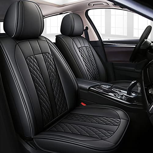 Tuqiang Auto-Sitzbezüge Für Hyundai Tucson 2005-2022,vordere 2-Sitze Full Set PU Leder Autositzbezug,Schwarz