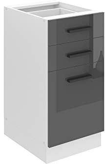 Belini Unterschrank SDSZ 40 cm, ohne Arbeitsplatte, Silber Hochglanz