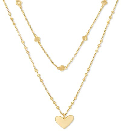 Kendra Scott Ari Heart Multistrand Necklace in 14k Gold-Plated Brass, Fashion Jewelry for Women