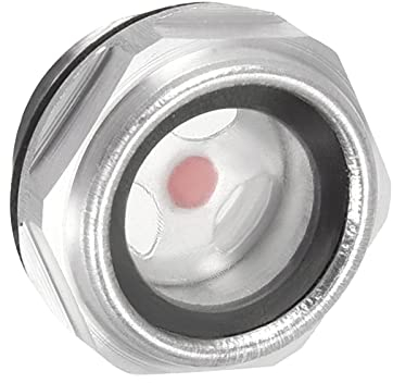 M METERXITY Aceite Nivel Mirilla Vidrio con Junta Tórica - Aire Compresor Accesorios Comprobar la Bomba Aceite Nivel, Aplicar a Tanque (1/2PT, Transparente, Rojo)