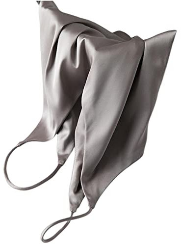 HIHELO Camisole Sexig Rem Crop Top Kvinnor Halter V-hals Basic Vit Svart Cami Ärmlös Satin Silke Tub Toppar Dam Sommar Camisole-Silver Grå, S