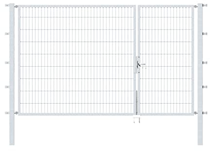 Alberts 646578 Doppeltor Flexo mit Zubehör | verschiedene Breiten und Höhen | feuerverzinkt | Breite 100 + 200 cm | Höhe 180 cm