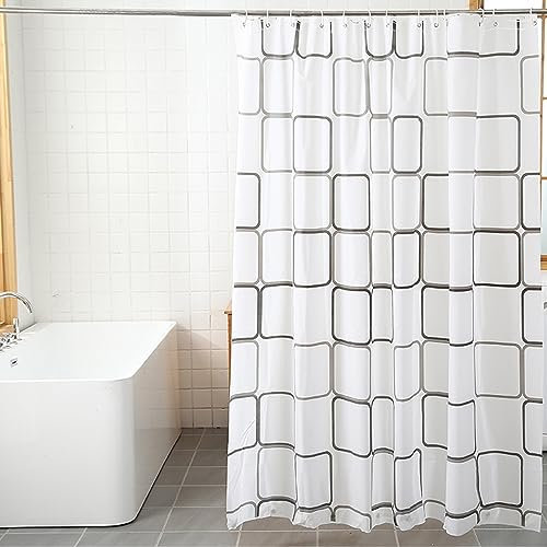 Helweet Waterproof Bathroom Curtains, Shower Curtains Mould Proof Resistant, Washable Bathroom Curtains, Bath Accessories, Suitable for Use in Homes, Apartments, Dormitories, and Hotels, 180 X 200cm