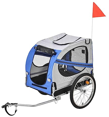 PRUJOY Hundefahrradanhänger, Hundeanhänger, Haustierwagen für Fahrräder mit Universalkupplung, Faltbarer Fahrradwagen-Frachtträger für Hunde mit Schnellverschluss (B)