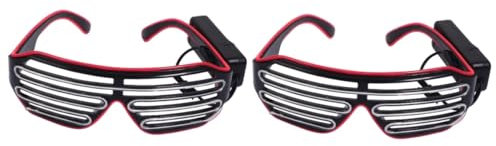 ABOOFAN 2 Stück Shutter Brille Kostüm Requisiten Leuchtende LED Brille Party Brille Lustige Brille LED Jalousien Party Requisiten Leuchtende LED Brille Blinkendes Zubehör