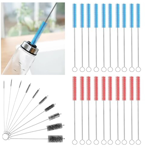 Reinigungsbürst Bürste, Smavles 30 Stück Flaschenbürste, Reinigungsbürsten, Milchschlauchbürste Nylon, Strohhalm Bürste, Reinigungsbürsten für Reagenzgläser Teekanne Düse Trinken Strohhalme(20cm)