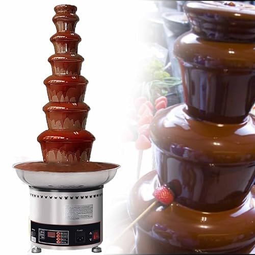 DDZJTPP Fuente De Fondue De Chocolate Eléctrica para Fiesta,Máquina De Cascada De Chocolate Derretido con Función De Calentamiento Funciona 12 Horas Seguidas Uso Comercial,7Tier