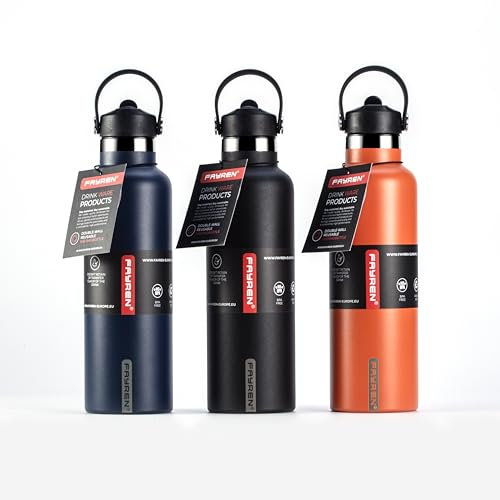 Fayren NORDKAPP Edelstahl Trinkflasche100% luftdichte Edelstahlflasche Thermosflasche 750 ml, BPA Free