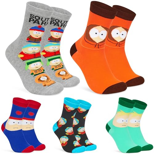 South Park Chaussettes Homme, Douces et Respirantes, Sport et Casual, Lot de 5 - Cadeaux pour Hommes