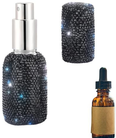 Zerstäuber aus Strass, nachfüllbare Reiseflasche aus Strass, Zerstäuber, tragbar, wiederaufladbar, aus Strass – Zerstäuber, Glitzer-Pumpe, für den Urlaub
