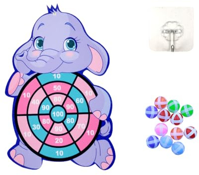 Lolileo Children's Elephant Dart Sticky Ball, Dart Board, Indoor/Outdoor Games, Ages 3+