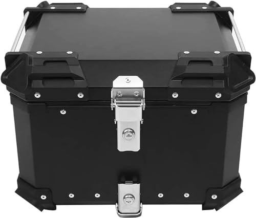 Top Box for Motorcycle 36L 45L 55L 65L 80L 100L Aluminum Luggage w/Security Lock - Motorcycle Tour Tail Box for Motorbike, Moped, Scooter