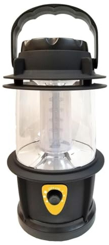 Linterna LED Camping 125 Lumen, 3x LR20, IP64, resistente al agua, ideal para actividades al aire libre y emergencias.