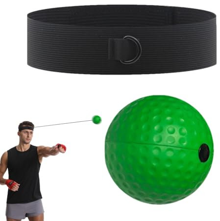 Box-Reflexball, Boxball-Stirnband,Boxausrüstung - Verbessern Sie Ihre Fähigkeiten für Anfänger, steigern Sie Geschwindigkeit, Fokus, Timing, Genauigkeit, Heimtraining, verbessern Sie Ihre Fähigkeiten