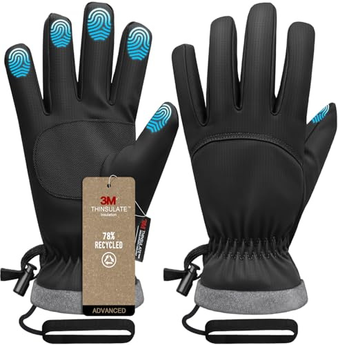 Odtmger des Gants de Ski imperméables d'hiver pour Enfants, Hommes et Femmes - des Gants idéaux pour Le Froid Lors du Cyclisme, de la Conduite et de la Course.