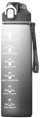 Borraccia Sportiva 1L Bottiglia Motivazionale con Cannuccia Design Antigoccia e Scala Oraria Senza BPA per Palestra Ciclismo Yoga Ufficio Scuola Outdoor