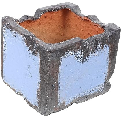 Happyyami Maceta Transpirable de gres maceteros suculento Interior Maceta Cactus rugerizado vasija de Barro de Barro contenedor de Plantas Adorable de suculentas cerámica Blue