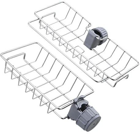 HEALLILY 2piezas Soporte Esponja Drenante Para Fregadero De Cocina Organizador De Almacenamiento De Utensilios De Diseño Práctico y Material Resistente