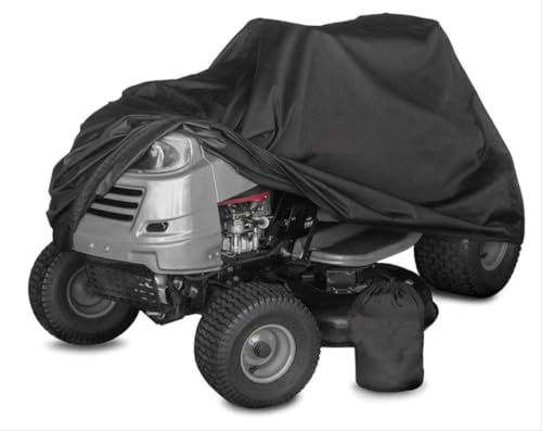 ZUYINBULUO Rasentraktor-Aufsitzmäher-Abdeckung, Wasserdichter Schutz, Garten, Allgemeine Outdoor-Aufsitzrasenmäher-Abdeckung(Black,Small)