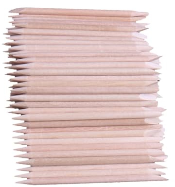 Bastoncini Unghie in Legno 500 Pezzi Khaki per Pulizia | Doppia Estremità, Uso Manicure e Pedicure, per Rifinire Sticker e Rimuovere Residui