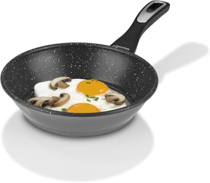 BRATmaxx Keramik-Bratpfanne 20 cm | Karbonstahl-Pfanne mit 2-fach Antihaftbeschichtung | Cool-Touch-Griff, hoher Rand | fettarm braten, spülmaschinengeeignet, für alle Herdarten