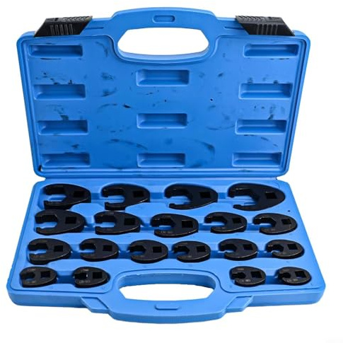 YobiLife Steckschlüssel-Set, 19-teilig, metrisch, 8 bis 32 mm, Schlagmutterschlüssel für 3/8 Zoll und 1/2 Zoll Antrieb, hohes Drehmoment, Chromstahl, Hahnenfußschlüssel