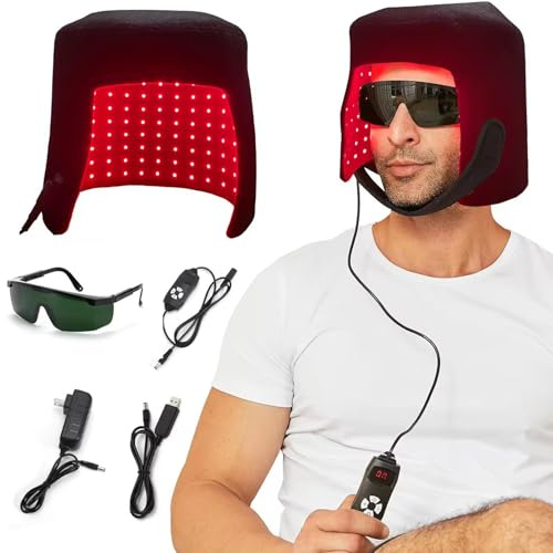 Laser-Therapie-Kappen-Haarnachwachsen, 224-teilige LEDs, Roter Lichttherapie-Hutgürtel Gegen Haarausfall, Fördert Schnelles Nachwachsen, Geeignet For Männer Und Frauen