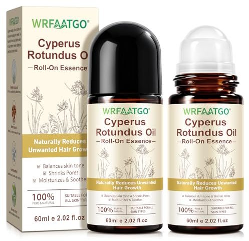 Cyperus Rotundus Oil roll-on Essence, 2026 NEW Cyperus Rotundus Oil hair Removal, Natural Hair Removal Care Essential for Smooth Skin, Moisturizing & Soothing, 60ML (2PC, 60ml)