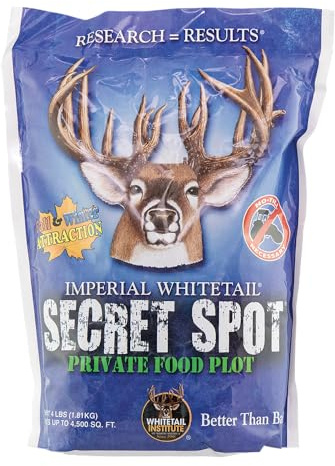 Whitetail Institute Secret Spot Deer Food Plot Seed - Annual Forage Designed Specifically for Smaller, Remote Food Plots - Can Be Planted with Hand Tools, 4 lbs (9000 sq ft)