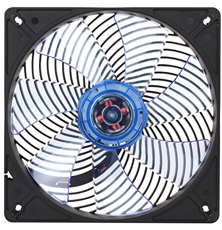 SilverStone SST-AP141-UV - Air Penetrator geräuscharmer 140 mm Hochleistungs-Gehäuselüfter mit einzigartiger Luftstrom-Kanalisierung, geringem Energieverbrauch und blau leuchtenden UV-Lüfterblättern, schwarz