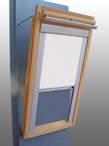 Verdunkelungsrollo Rollo mit Seitenschienen für Velux DKL/DKU-EP GGU,GPU,GHU,GTU M06 weiss