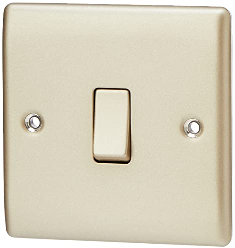 BG Electrical 1-Gang 2-Way npr12 Metal Pearl Nickle Light Switch - Grey