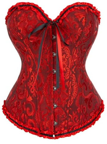 KUOSE Corsage bustier pour femmes ventre plat corsage top grandes tailles noir, noir/rouge, M