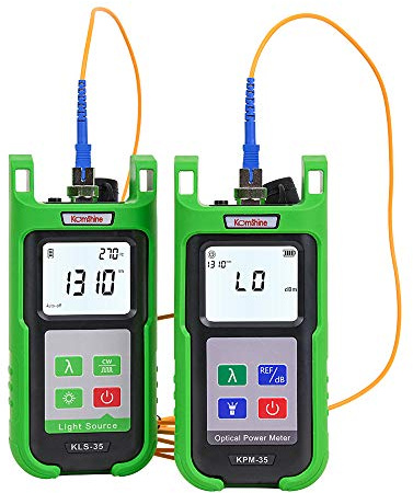 Optic Fiber Power Meter KomShine KPM-35 w/ 7 Wavelengths 850 980 1300 1310 1550 1625nm + Optical Fiber Singlemode Light Source KLS-35 1310/1550nm Support Self Calibration