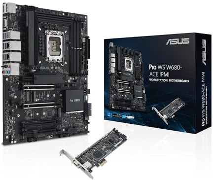 ASUS Pro WS W680-ACE IPMI Workstation Mainboard Sockel Intel LGA 1700 (ATX-Mainboard, PCIe 5.0, DDR5, 3X PCIe 4.0, USB 3.2 Gen 2)